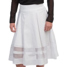 66%OFF 女性のドレスのスカート アマンダ+チェルシーストレッチコットンフルスカート - （女性用）シアーインセット Amanda + Chelsea Stretch Cotton Full Skirt - Sheer Insets (For Women)画像